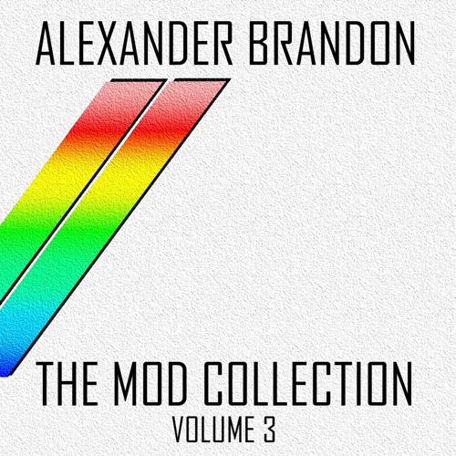Album art: The MOD Collection, Volume 3. White paper texture background, and in the foreground, twin rainbow diagonals with drop shadow evoking the Amiga logo.
