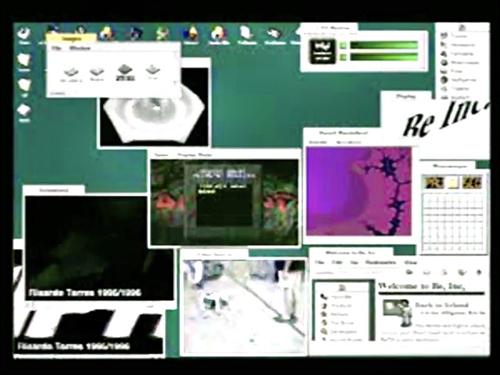 A screenshot of the BeOS from their demo video