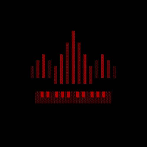 Album art. A pipe organ rendered in red extended ASCII characters on a black background.