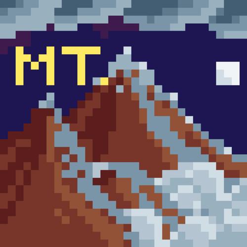 Album art. A pixelated image of a mountain at night by moonlight. It is in the style of a Windows 3.1 icon. There is the text "MT.", as if to indicate a file extension.